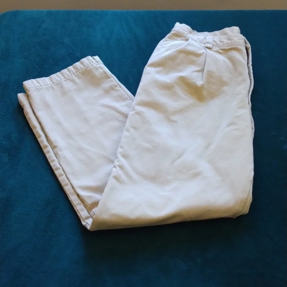 Eddie Bauer Tan/Khaki Cotton Flannel Lined Pants 34 - 30.5
